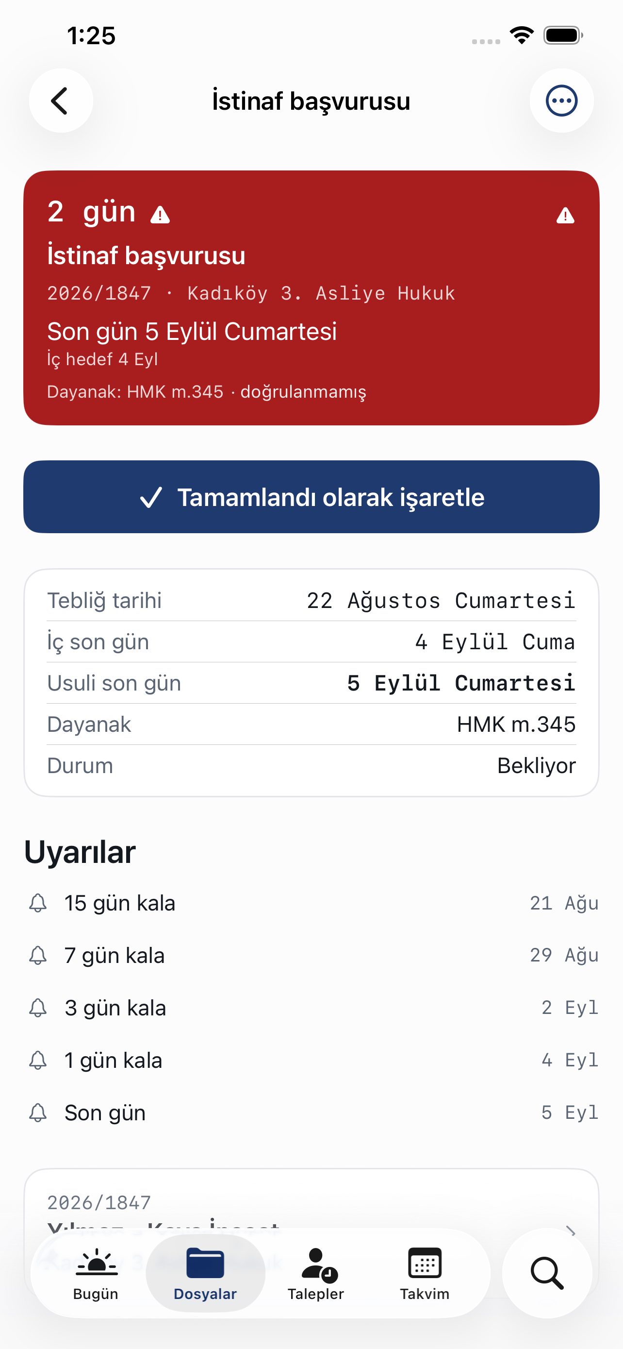 Süre detayı